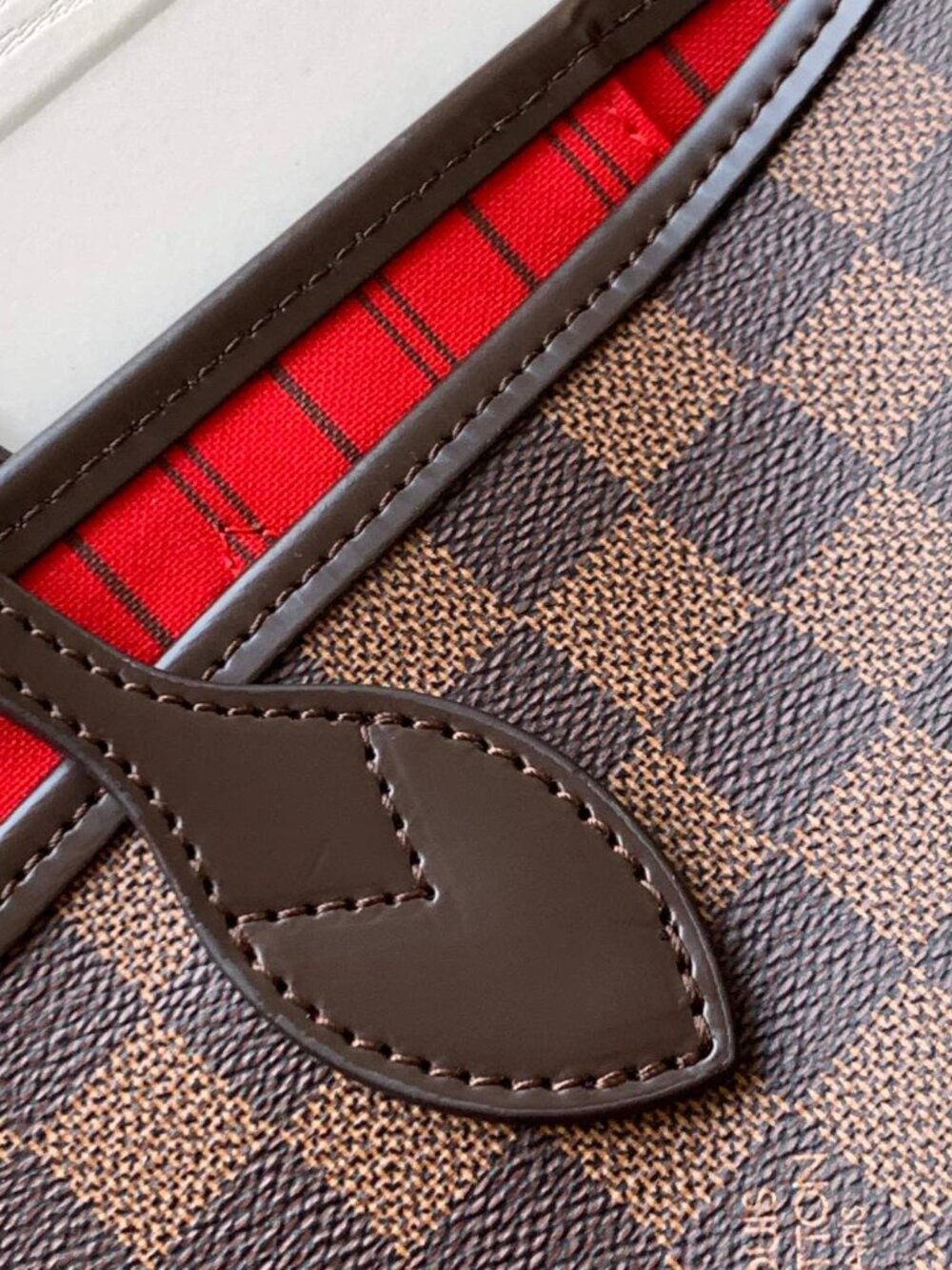 🌸 Louis Vuitton Neverfull MM Damier Ebene Cherry - Picture 8 of 9